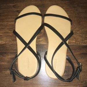 Forever 21 black lace up sandals